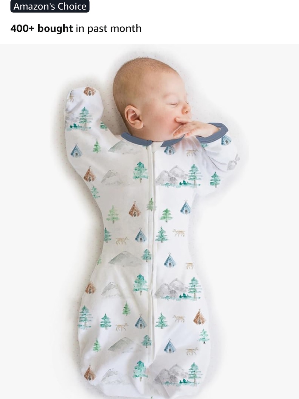 SwaddleDesigns Swaddle Sack with Arms Up Half-Length Sleeves and Mitten Cuffs